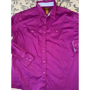 Aura by‎ Wrangler women's fuscia western long sleeve shirt button down